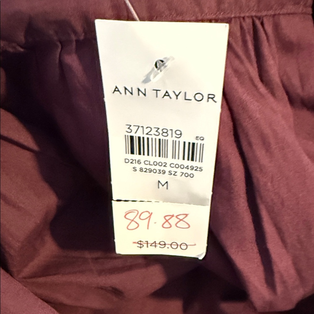 Ann Taylor Plum Long Sleeve Dress NWT - Picture 6 of 6